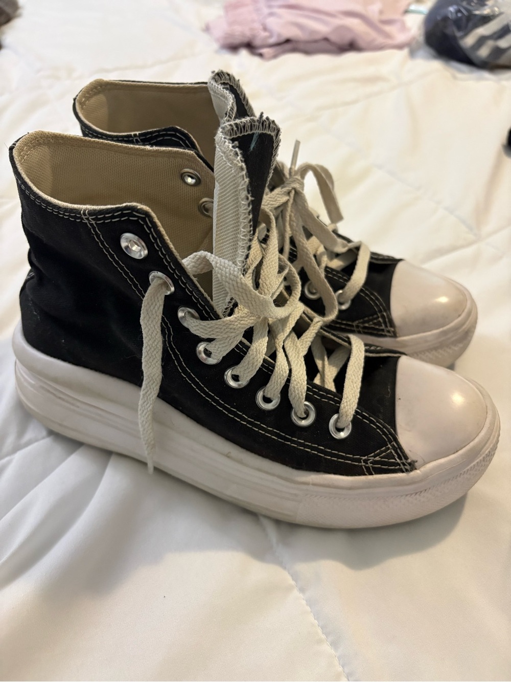 Grunge converse 6.5 Chuck Taylor All Star Move Platform High Top Sneakers Black